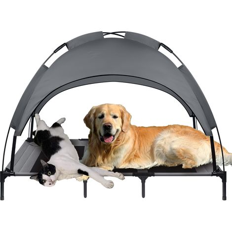 XXL Hundebett Erhöhtes Hundeliege Outdoor Kühlendes Haustierbett Wasserdichtes Katzenbett mit Baldachin & rutschfeste Fußpolster Katzenliege, für Indoor/Garten NAIZY (1/5)