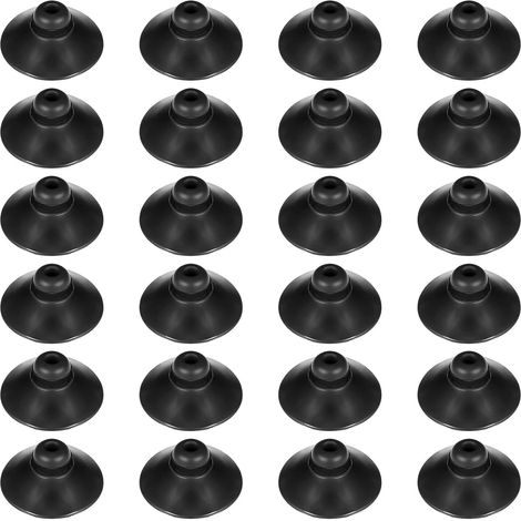 Lot de 24 Ventouses pour Aquarium en Silicone, Ventouse pour Pompe d’Aquarium, Support de Tuyau et Ligne Aérienne, Fixation sur Verre Lisse, Eau Douce et Eau Salée, Noir, 28 mm (1/5)