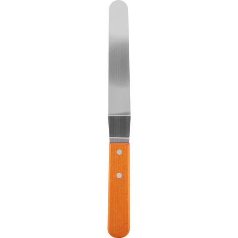 Spatule en Acier Inoxydable avec Manche en Bois pour Pâtisserie et Cuisson - Outil de Lissage pour Gâteaux et Crèmes (Taille 2) (1/5)