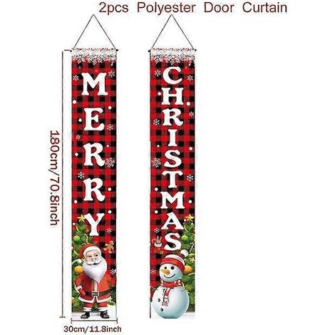 Décoration de porte de Noël, bannière Joyeux Noël, décoration à suspendre pour la maison, ornement de Noël, cadeau de bonne année, joyeux Noël 4 (1/5)