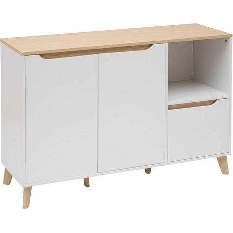 Buffet luma rectangulaire 40x120cm 2 portes 1 tiroir blanc - 5five (1/5)