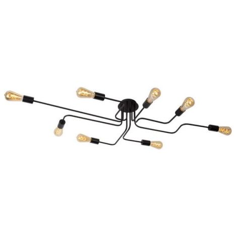 Lampadario Lucide Lester nero 8xE27 dimmerabile metallo