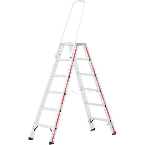 Escabeau 2x6 marches - Hauteur max. de travail 2,9m - 807412