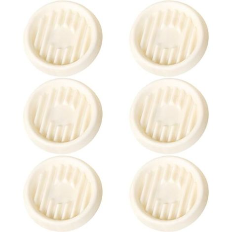 Untersetzer für Blumentöpfe, Kunststoff-Wasserauffangschalen, 6er-Set, kleine Zimmertöpfe ohne Abflusslöcher, runde Stütze für 5 cm Sukkulenten (elfenbeinfarben, klein (für 5 cm Topf)) (1/3)