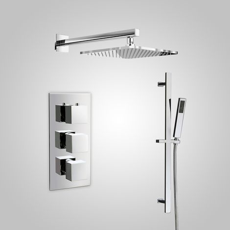 Cameo 3 Dial 2 Way Square Set - Shower Head & Rail Handset (1/5)