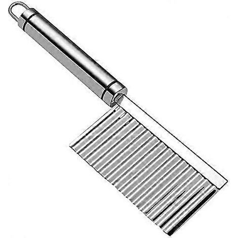 Coupe-frites gaufrées, outil de découpe ondulée pour fruits et légumes, en acier inoxydable de qualité alimentaire, pour la cuisine, trancheuse multifonction avec salade d'œufs facile à préparer (1/4)