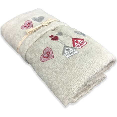 TYROLIENNE TYROLIENNE SERVIETTE SET LOVE taupe