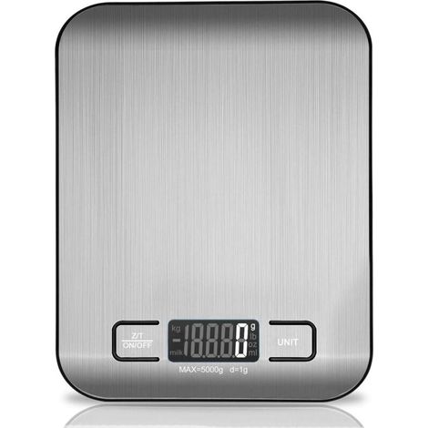 Balance de cuisine numérique, balance de cuisson électronique en acier inoxydable de 5 kg, balance pour aliments ultra-mince élégante