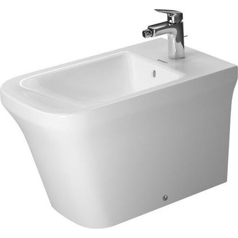 Bidet P3 Comfortsavec trop plein plage de robinettrie 380x650mm 1 trou de robinetterie blanc