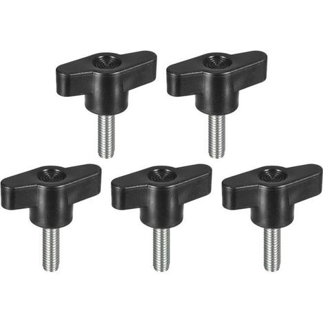 5Pcs bouton serrage vis T acier carbone M6x20mm, vis à pouce pour remplacement rapide vissage manuel (1/5)