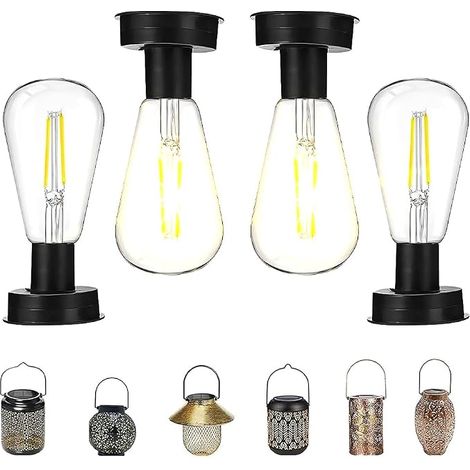 Lampadina solare da esterno, 2 pezzi 8,5 cm Lampada solare da giardino di ricambio, Lampada solare di ricambio con lampadina LED luminosa, Illuminazione solare da esterno fai da te per decorazioni (4  (1/5)