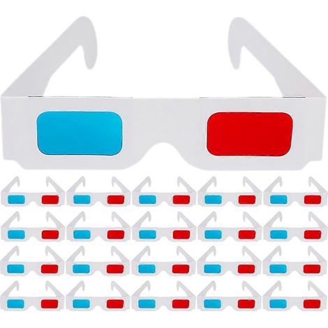 Lot de 40 lunettes en papier universelles anaglyphes 3D pour le cinéma-14.5X14.5X3.7CM (1/4)