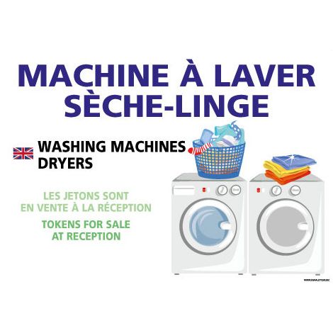 PANNEAU MACHINE A LAVER / SECHE LINGE (H0432) - Adhésif - 210 x 150 mm