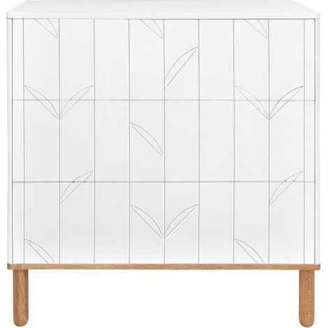 Commode 3 tiroirs Bellamy Toteme Botanic Blanc et bois