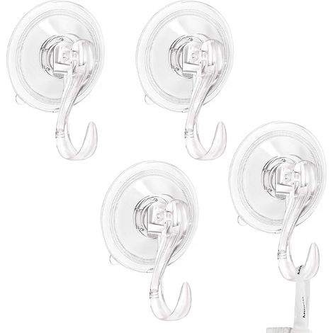 Lot de 2 supports de couronne à ventouse avec verrouillage à clé, robustes et résistants, pour fixation murale, fenêtre, douche ou porte d'entrée. Supports de couronne, ventouses en plastique supporta (1/5)