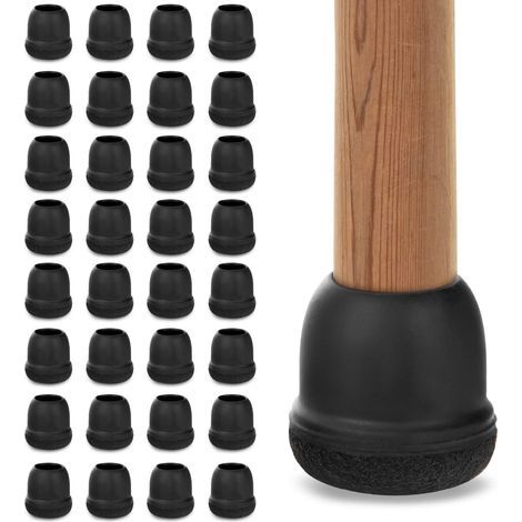 32 pièces de protège-pieds de chaise avec feutre, couvre-pieds de chaise en silicone, coussins de chaise, chaise, protège-pieds de meubles, adaptés aux pieds ronds de diamètre 19-25 mm (1/5)