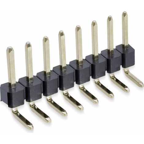 LOT DE 5 BARRETTES MÂLES 1 X 8, 2,54 MM, COUDÉES, 0,8 AU (DORÉ) UNBEKANNT PH254P08RS5