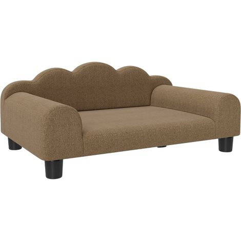 Elevated Dog Sofa Bed, Breathable Pet Sofa with Backrest and Armrest for Small Dogs, Brown