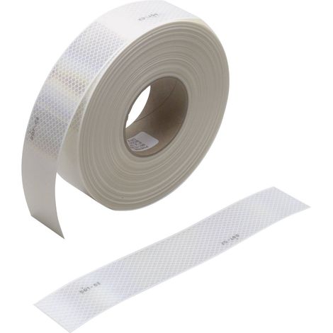 Contour de marquage en bande réfléchissante 3M 98310ECEOLD pour les surfaces rigides, microprismatique, flexible blanc (1/7)