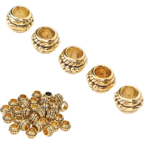 30 perles en zinc pour dreadlocks, décorations pour cheveux et barbe, accessoires de création de bijoux DIY (1/5)