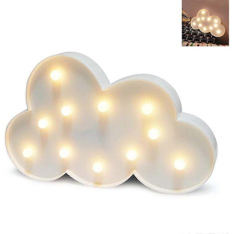 Lettres lumineuses décoratives, lampe nuage LED, fixation murale écoénergétique pour chambre et salon, fonctionne sur piles basse tension, facile à installer. (1/5)
