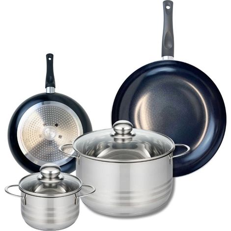 Ensemble de 2 Poêles de cuisson 20 et 28 cm et 2 faitouts 14 et 24 cm Elo Prima Brillant (1/5)