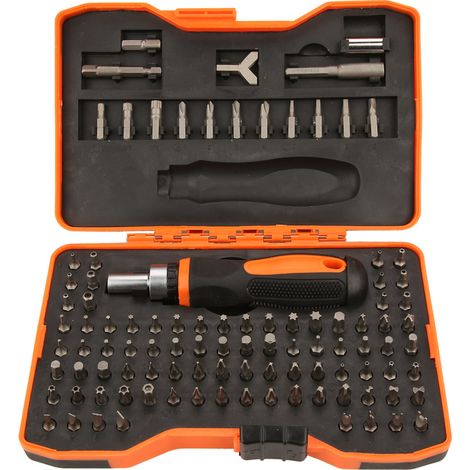 Tournevis Multifonction - Manche À Cliquet Réversible - 101 Embouts - Kit Réparation Domestique Et Professionnelle - Lot De 1 (1/5)