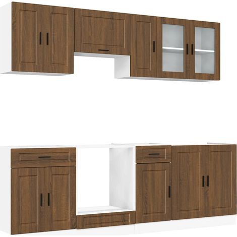 Maison Exclusive - Set Mobili da Cucina 8 pz Kalmar Rovere Marrone in Truciolato