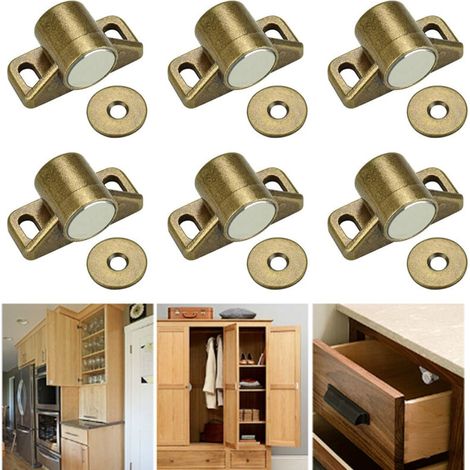 Pcs Magnetic Catch,Bronze Zinc Alloy Magnetic Catch for Drawers Kitchen Cupboard Cabinet,Cupboard Door Magnet (1/5)