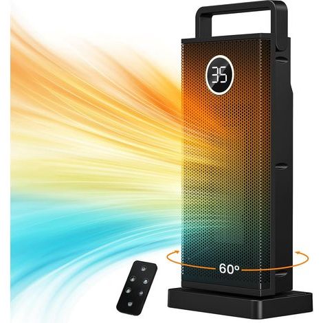 Chauffage d'Appoint 2000W, ECO Radiateur Electrique, 3 Modes, PTC Chauffage Soufflant, LED Tactile, 60° Oscillation, Thermostat et Économie d'Énergie, Minuterie, Cadeaux de Noël d'Hiver (1/5)