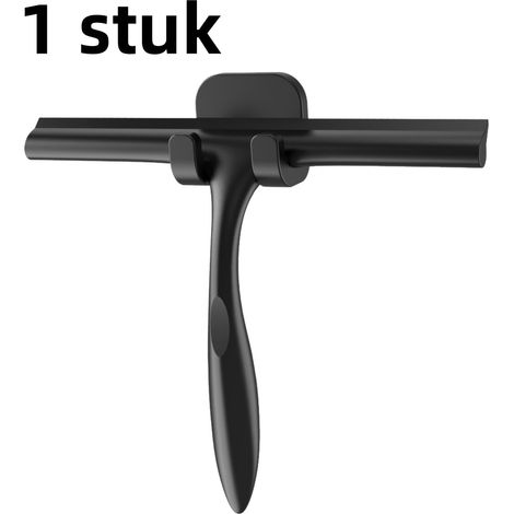 Raclette à vitre en silicone double usage pour nettoyage efficace à domicile noir (1/5)