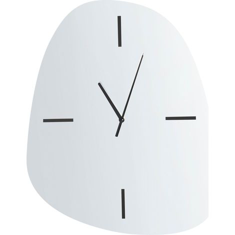 Orologio da parete con cornice minimalista 54 x 45 cm Forma irregolare Accessori per la casa Superficie a specchio Argento Almansa