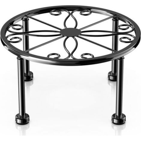 Support de plantes en métal noir, étagère de pot de fleurs en fer antirouille, support rond robuste, support de plantes en pot, support d'angle de jardinage pour intérieur ou extérieur, porch (1/5)