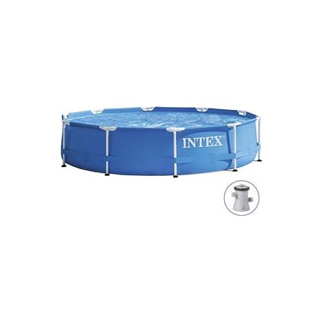 PISCINA METAL FRAME ROTONDA C/TELAIO PORTANTE C/POMPA CM.305x76H.  capacitÃE lt.4485  peso kg.19,7 (28202)    INTEX