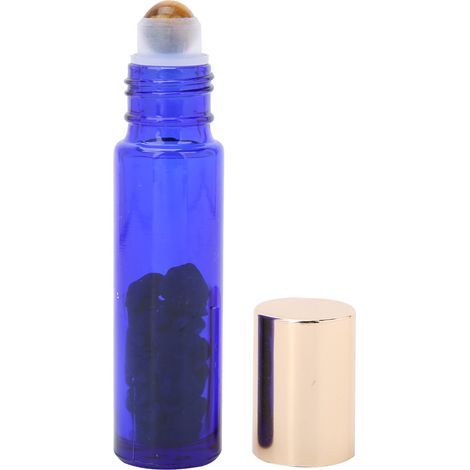 Flacon rouleau en verre bleu foncé 10ml pour huiles essentielles, contenant de stockage rechargeable (1/5)