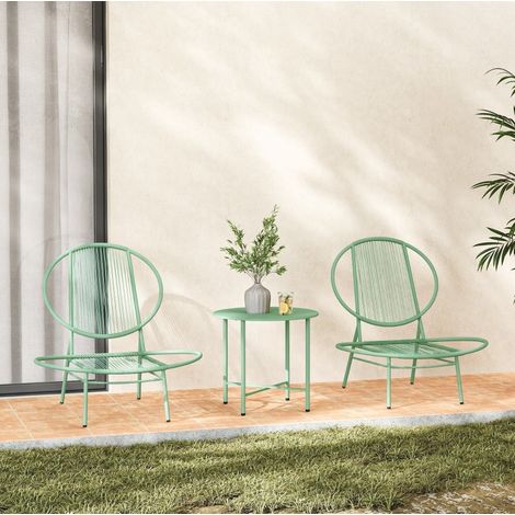 tavolo pranzo 50 cm set bistrot acciaio verde OKMYHOME (1/4)