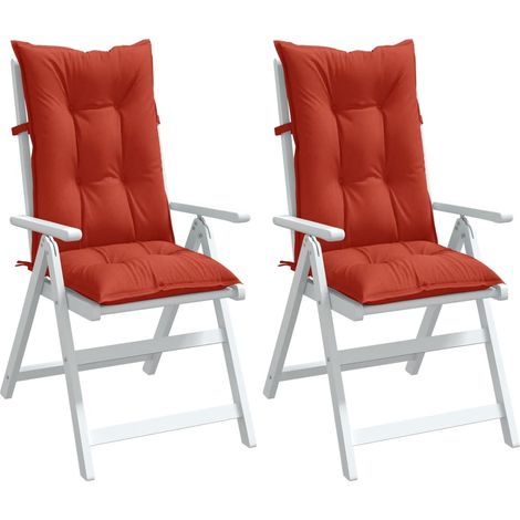 Hochlehner-Auflagen 2 Stk. Melange Rot 120x50x7 cm Stoff (1/5)