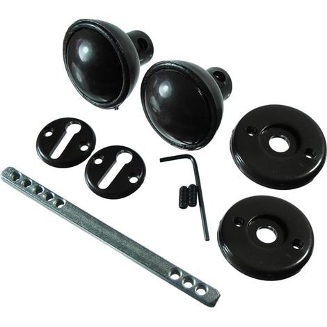 Lot de 5 boutons de porte à mortaise en plastique marron avec axe et fixations