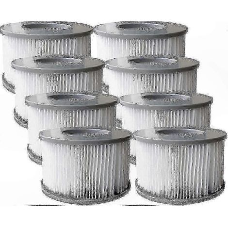 8er-Pack Ersatzfilter für aufblasbare Pools und Whirlpools, Universalfilterkartuschen, kompatibel mit Whirlpools und Aufstellpools, sparsame Ersatzpackung (1/3)
