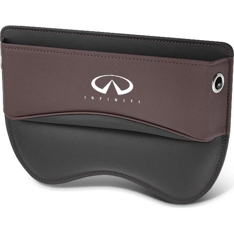 Boîte de rangement en cuir pour siège auto (pour marron) compatible avec Infiniti FX35 Q50 Q30 ESQ QX50 QX60 QX70 EX JX35 (1/5)