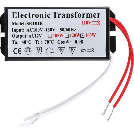 Transformateur électronique 110 V à 12 V, convertisseur de tension, pilote d'alimentation intelligent (160 W)