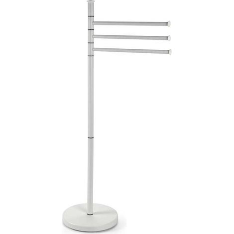 Piantana Portasciugamani Parigi da Bagno 3 Bracci in Metallo Bianco 20 x 83 cm (1/4)