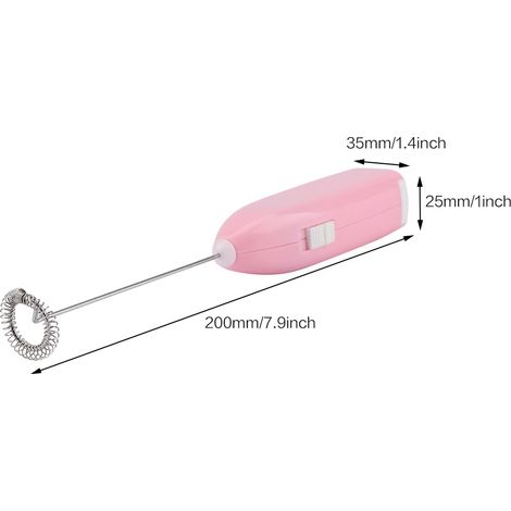 Batteur à œufs électrique domestique, fouet, mousseur à lait (rose) (1/5)