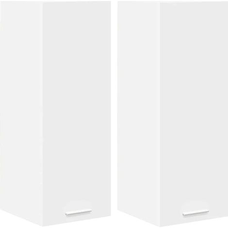 Set di 2 armadietti pensili moderni con ampio spazio di archiviazione 30 x 31 x 80 cm in legno multistrato bianco 020053282