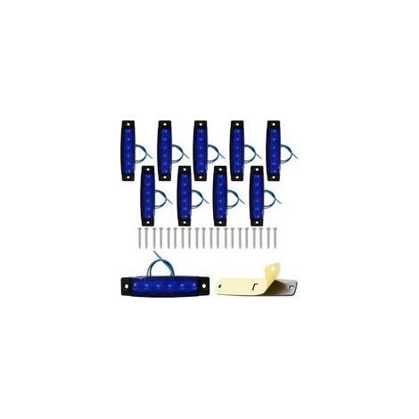 10 luces LED de perfil lateral, luces LED de perfil trasero de 12 V, intermitentes delanteros, luces de perfil lateral para remolque, camión, autobús y otros vehículos (azul). (1/5)