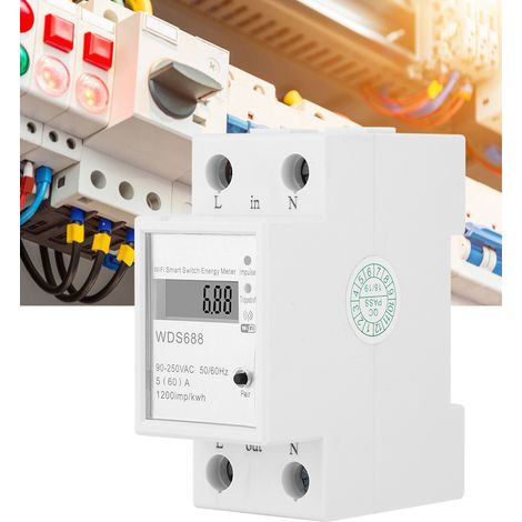 Compteur d'énergie intelligent WDS688 monophasé multifonction avec télécommande, wattmètre 90250 VCA 560 A (1/5)