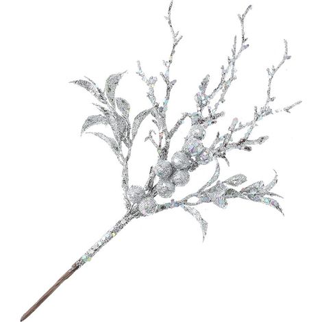 Rameaux De Baies De Noël - 28 Cm - En Mousse Et Fils Métalliques - Pour Arbres De Noël, Couronnes Et Décorations DIY - 1 Pièce (1/5)