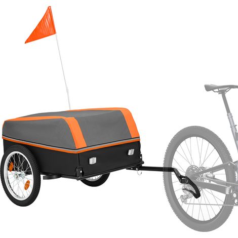 VEVOR Remolque para Bicicleta Plegable 40 kg para Ruedas de 55,9-71,1 cm, Carrito de Bicicleta con Ruedas de 40,6 cm, Funda Oxford 600D, Reflectores y Bandera para Camping Transporte Compras Carga (1/5)