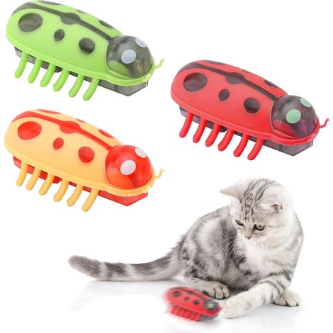 Mini Jouet Électrique pour Chat - 3 Pièces Souris Cafard, Jeu Amusant d'Insectes Interactif pour Chien et Kitten (1/5)