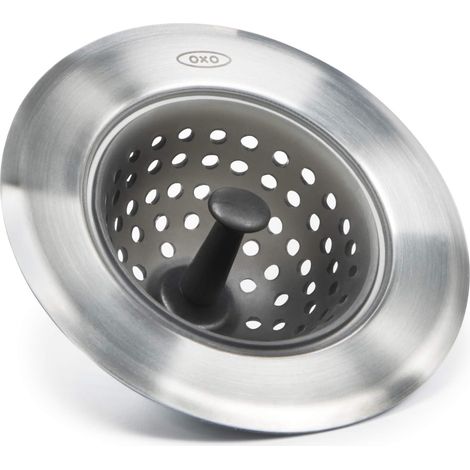 1 Filtre évier, Acier inoxydable, Silicone souple, Gris, Protection évacuation, Cuisine